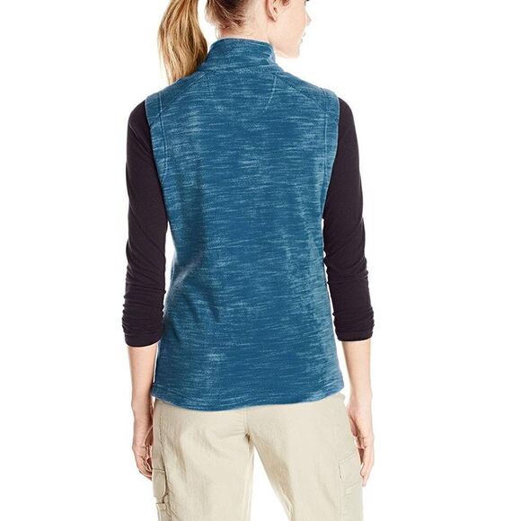 EXOFFICIO Calluna Fleece Vest Mockneck Zip Snap Outdoors Moisture Wicking Purple - Picture 2 of 7